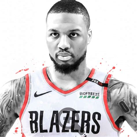 damian lillard black and white